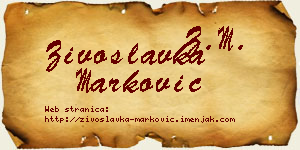 Živoslavka Marković vizit kartica
